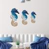 3x Seahorse Wooden Wall Ornament Wall Art Decor for Living Room Bedroom Home Mediterranean Seahorse Hanging Ornament Versatile