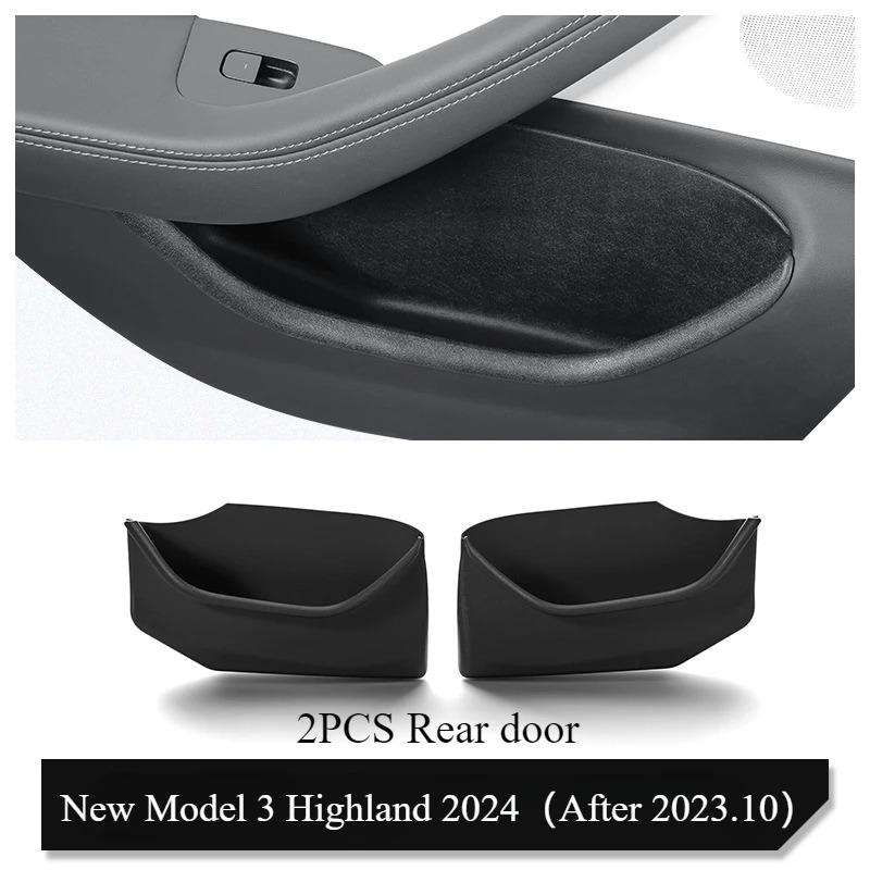 For Tesla Model 3 Highland 2024 Car Door Storage Box TPE Front Rear Door All-inclusive Door Slot Storage Pocket Car Accessories