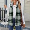 Women's Checked Print Fashionable And Warm Fleece Cardigan Vest Jacket