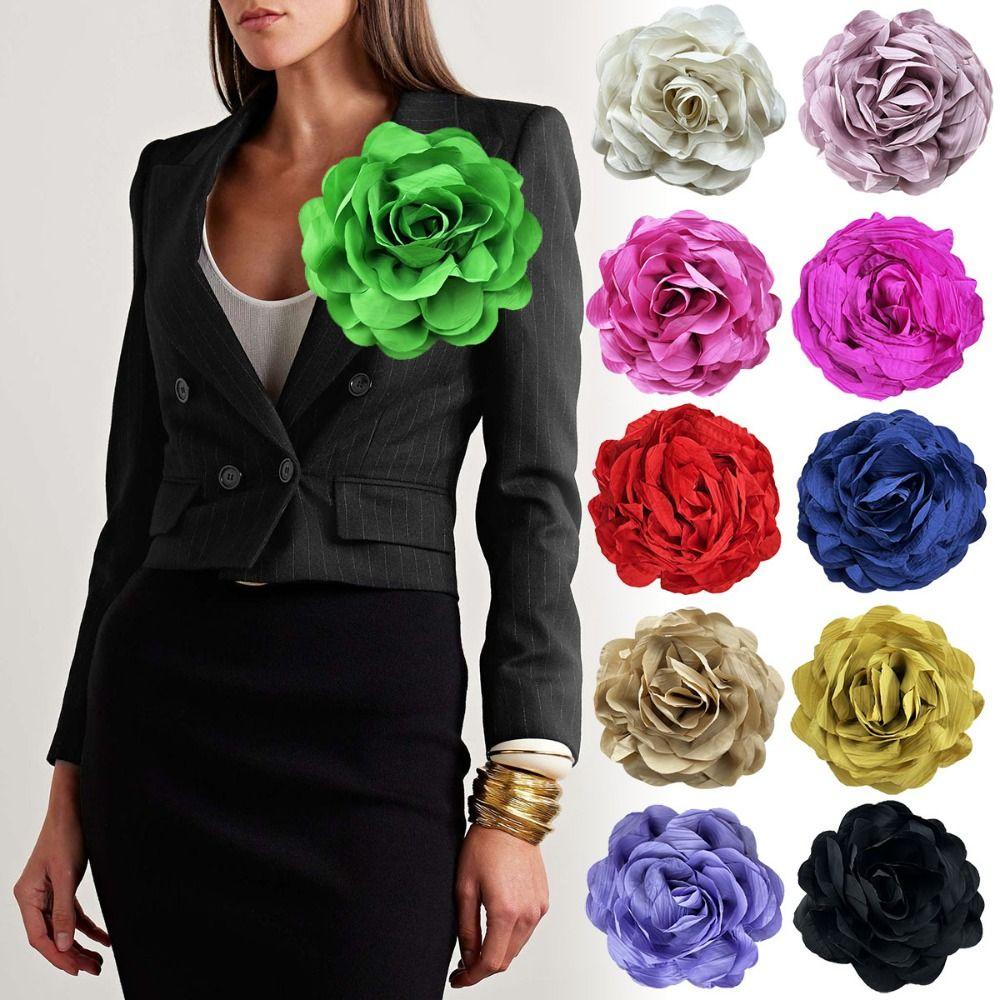 Fabric Dress Suit Corsage Exaggerate Sweater Coat Pin New Multi-layer Rose Flower Brooch