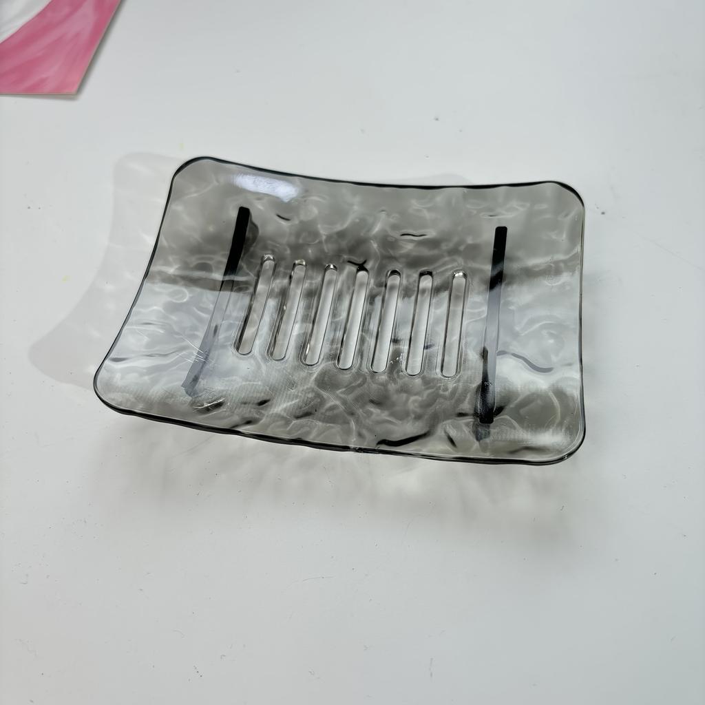 1 шт. Прозрачная мыльница Высококлассная ванная комната с узором «Ледник» Стойка для хранения мыла для домашнего использования Мыльница