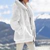 Women Winter Coat Thick Fuzzy Plush Hooded Zipper Closure Drawstring Outerwear with