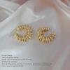 Women Hoop Earrings Safe Rust Proof Stylish Retro Lady Earrings for Daily Party Prom Gold