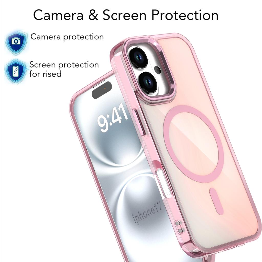 For iPhone 17 Case Compatible with MagSafe Color Changing PC TPU Phone Back Cover