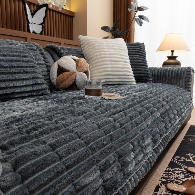 [Мягкий вельветовый шнур] Подушка для дивана Осень и зима Современный простой Нескользящий кожаный диван Утолщенный Всеобъемлющий чехол для дивана