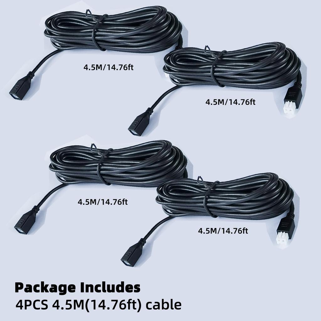 4 шт. 2-контактный удлинительный кабель для парктроника, датчика парковки, заднего радара, водонепроницаемый удлинитель