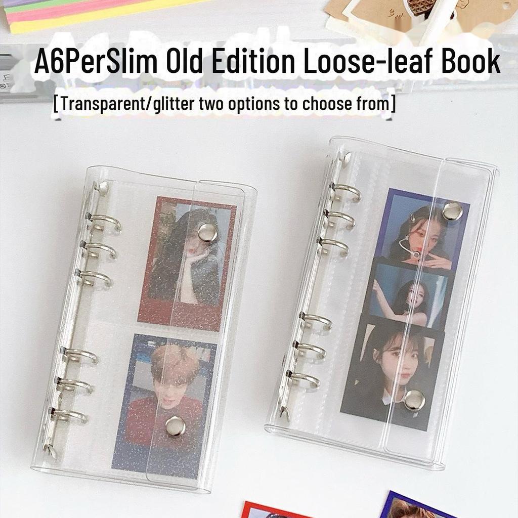 Ultra-Narrow A6 Loose-Leaf Notebook Replacement Pages with Grid & 3-Inch Storage Pockets