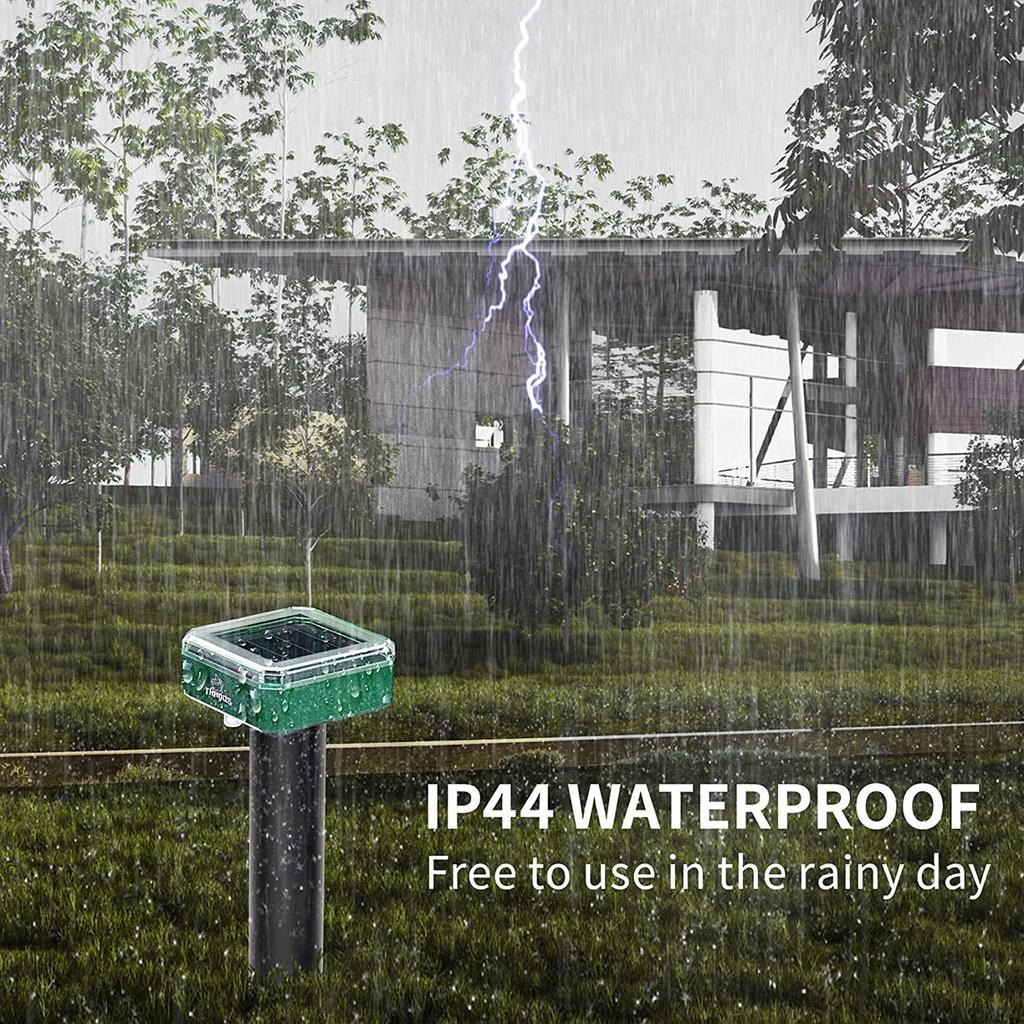 10 Вт солнечный ультразвуковой отпугиватель крыс со встроенным зуммером, уличный ультразвуковой садовый газон, светодиодный электронный отпугиватель змей