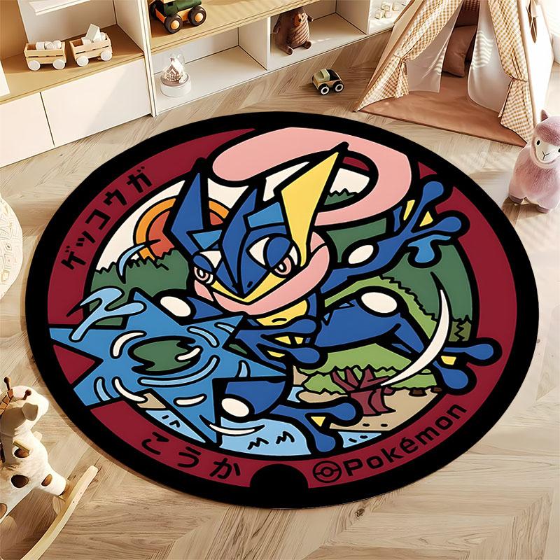 1PC Cute PokemonEevee Charizard Print Round Rug Living Room Bedroom Decor Indoor Floor Mat Decor Carpet for Teens  Adult Gifts
