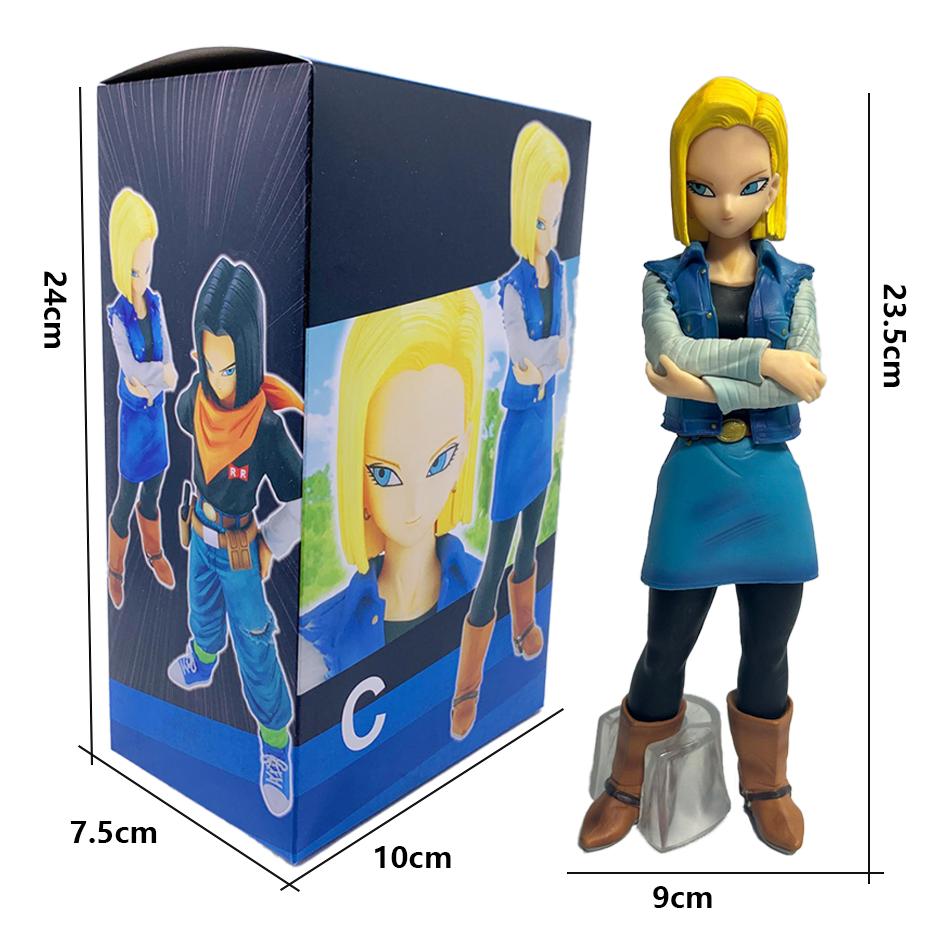 New 23.5CM Anime Android 17 18 Figure Android 18 PVC Action Figures Collection Model Toys for Children Christmas Gift