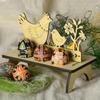 1Pcs Cute Chick Rabbit DIY Wooden Tray Decoration Model Easter Eggs Tray Party Decoration Home Creative Decoration Crafts