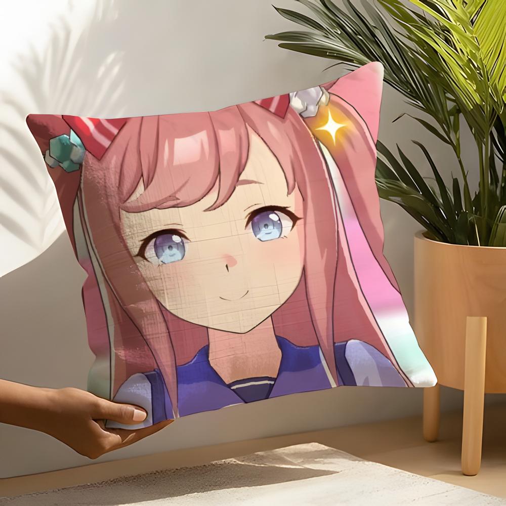 Подушка с изображением Агнес Диджитал из Uma Musume Наволочка Декор для гостиной Льняные наволочки Чехол для подушки