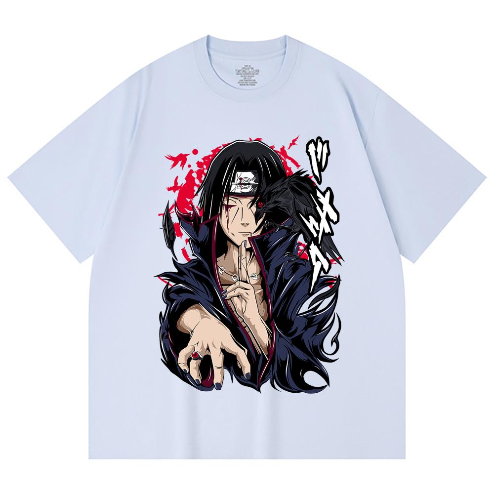 230 Gsm 100% Cotton Naruto V3 Itachi Print Unisex Heavy Cotton T Shirt