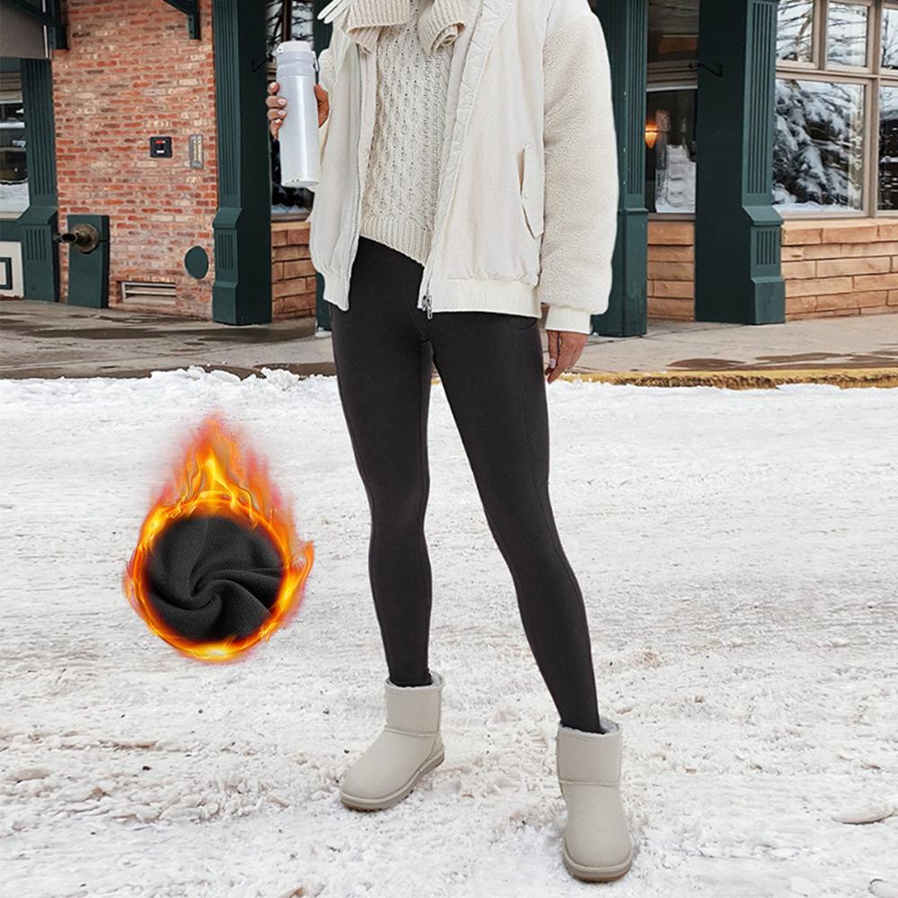 Флисовые леггинсы с карманами для женщин на осень и зиму, верхняя одежда с высокой посадкой, фитнес-штаны для йоги