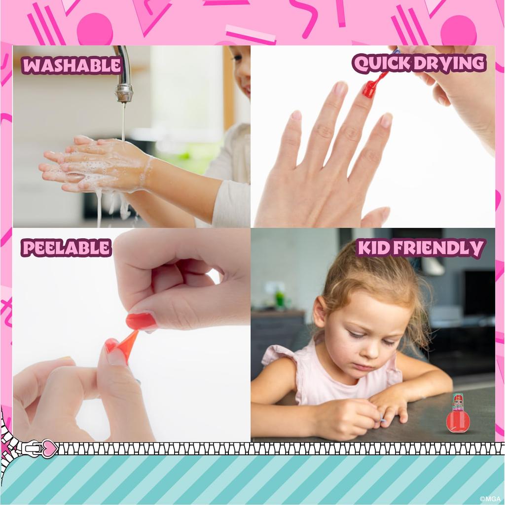 TownleyGirl LOL Nail Polish for Includes a Surprise Lip and Nail Set Peel-Off Kids, Bottle! Stickers, 11-Piece [Item]