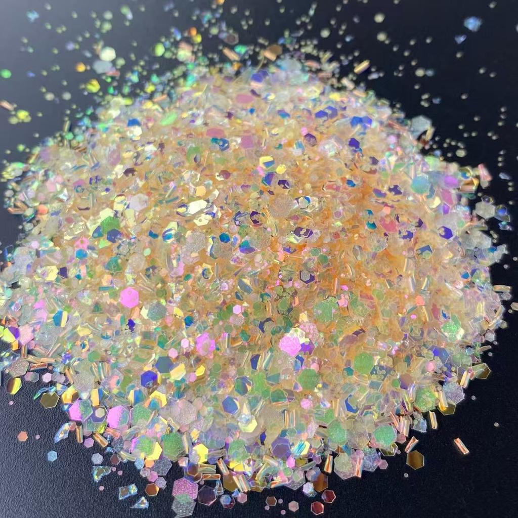 1kg Bag Glitter Chunky Iridescent Holographic Glitter Bulk for Snow Globe Cup DIY Gift Craft Glitter