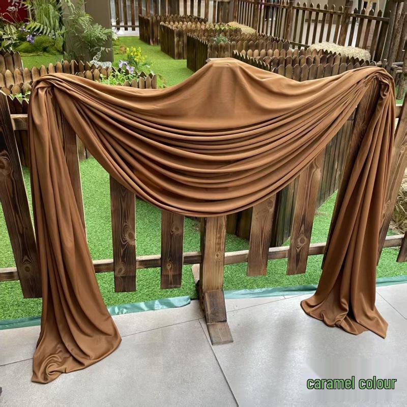 Beige Milk Tea, Champagne, and Avocado Green Wedding Backdrop Decoration - Retro French Style Photography Cloth