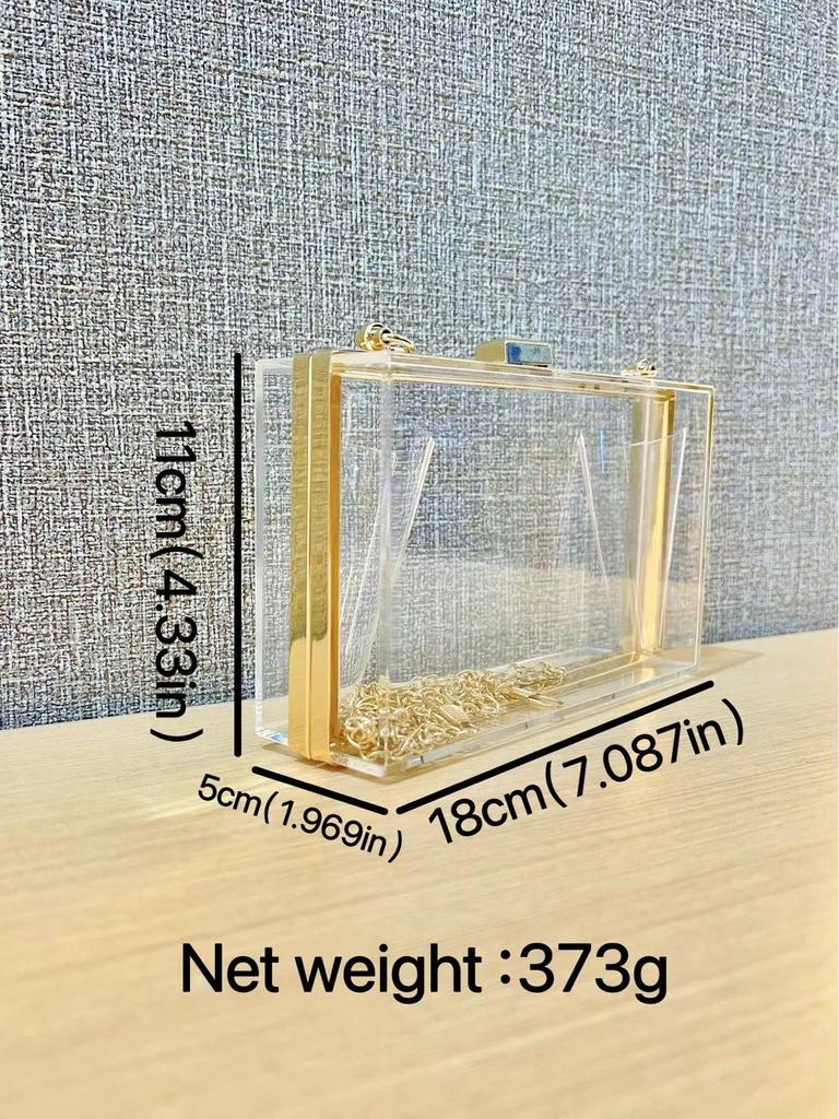 Transparent Acrylic Crossbody Chain Bag - Women's Evening Jelly Handbag