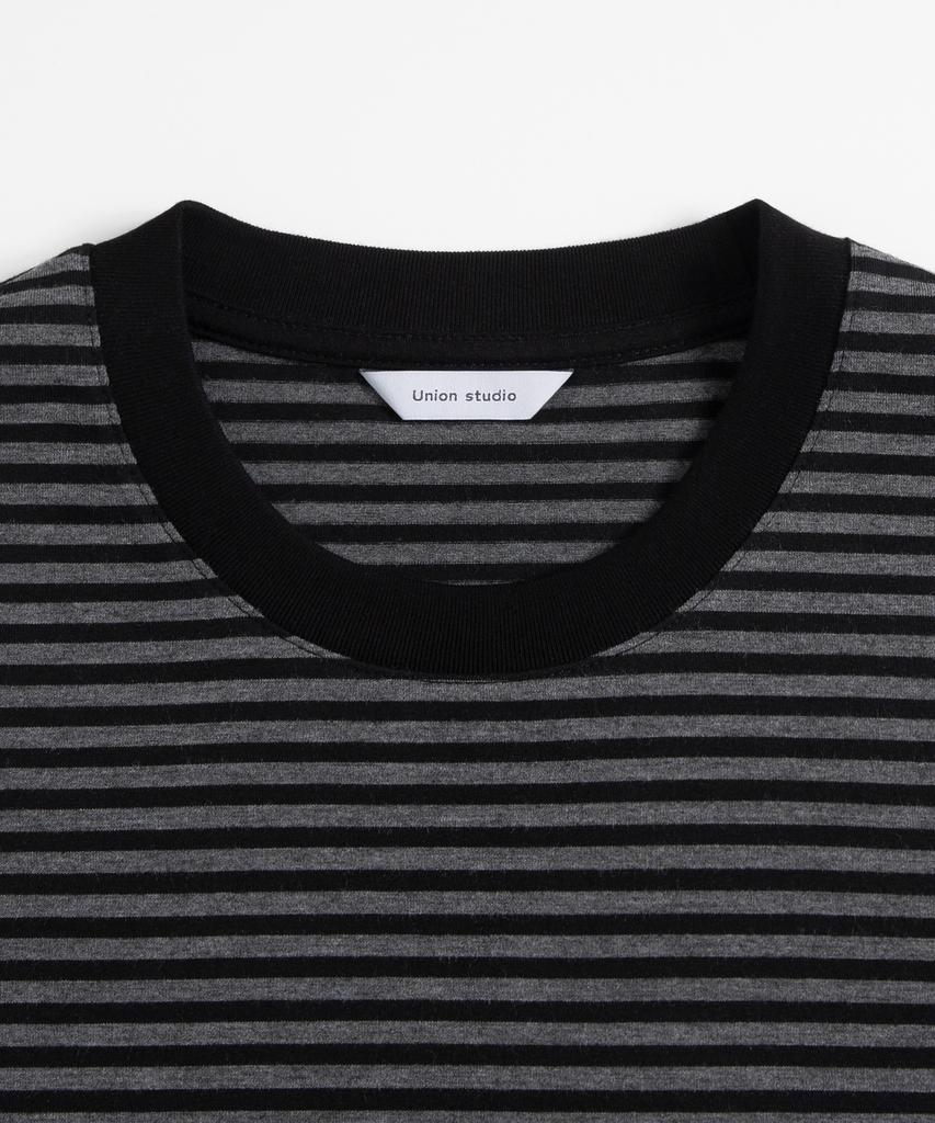 UNIONSTUDIO ( 2 шт. ) Является ли Stripe Crop Футболка с коротким рукавом ( 2 цвета )