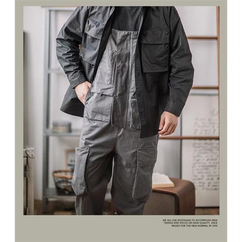 Мужской свободный рабочий комбинезон в стиле «американский ретро» с множеством карманов
