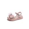 2024 Summer New Solid Mesh Rhinestone Bow Versatile Open Toe Children's Sandals Non-slip Princess Performance Shoes for Party