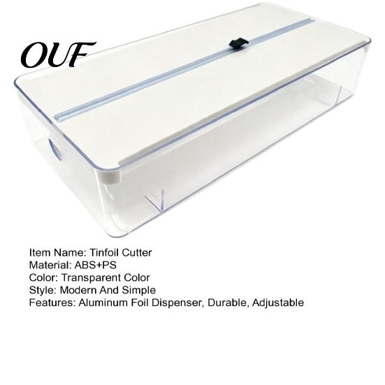 Space Saving Foil Dispenser Aluminum Dispenser, Adjustable Modular Sliding Cut Kitchen Organizer, Non-slip Base Drawer Organizer for Wraps Large