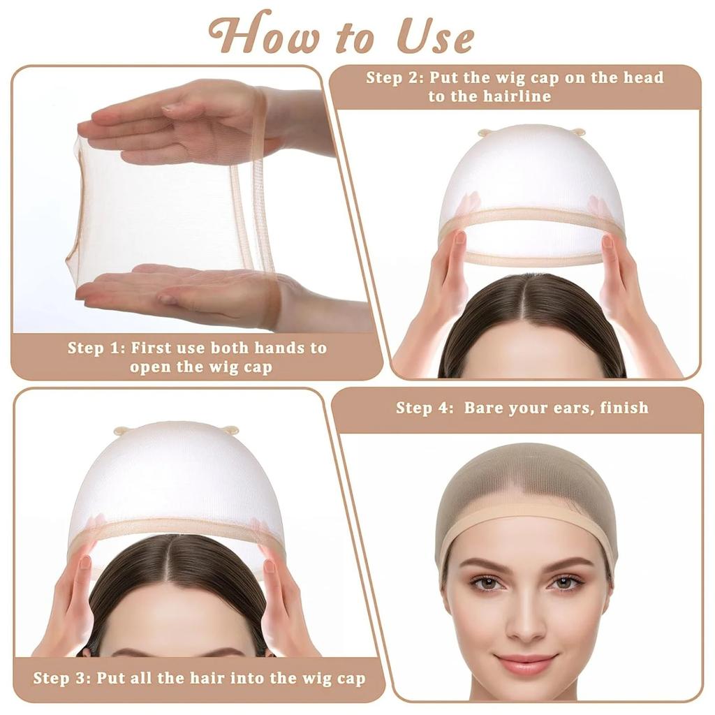 100Pcs Sheer HD Wig Caps for Lace Front Wigs - Non-Slip Bald Stocking Caps for Women, Breathable Wig Accessories for Daily Wear