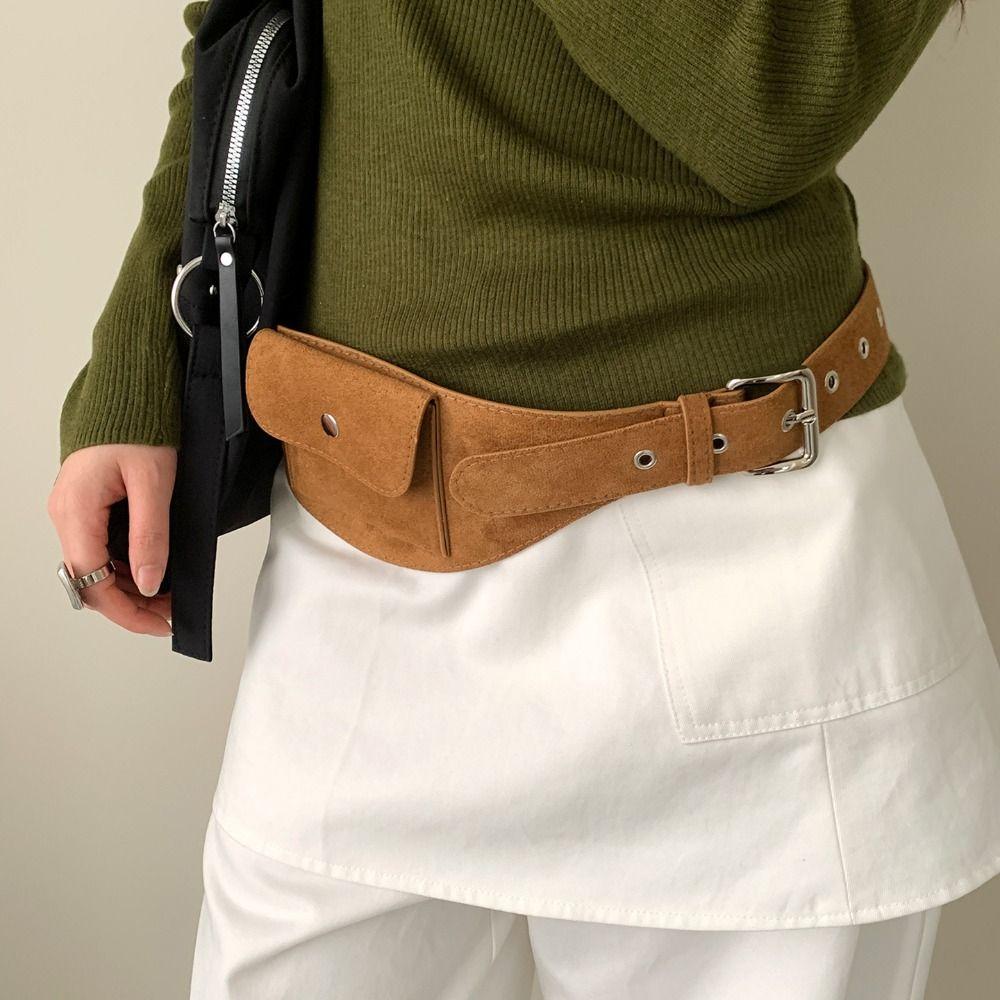 PU Belt Waist Bag Wide Waist Packs Fashion Women Belt Bag Outdoor