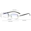 Diamond Cutting Myopia Glasses Anti Blue Light Rimless Computer Near Sight Eyeglasses Men's Finished Prescription Minus Eyewear