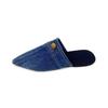 Fashion Washed Denim Flat-bottomed Bag Head Slippers, Women Wear Large-size Pointed Mueller Half-tow Single Shoes