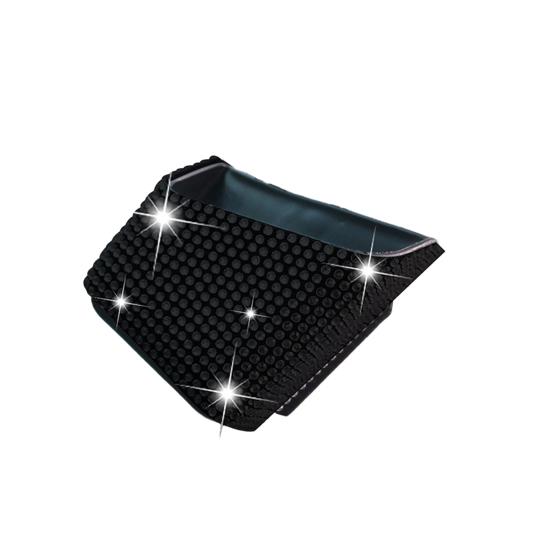 Car Storage Box Rhinestone Patterned Self Adhesive Plastic Faux Crystal Shiny Mobile Phone Sunglass Coin Key Card Case for Car