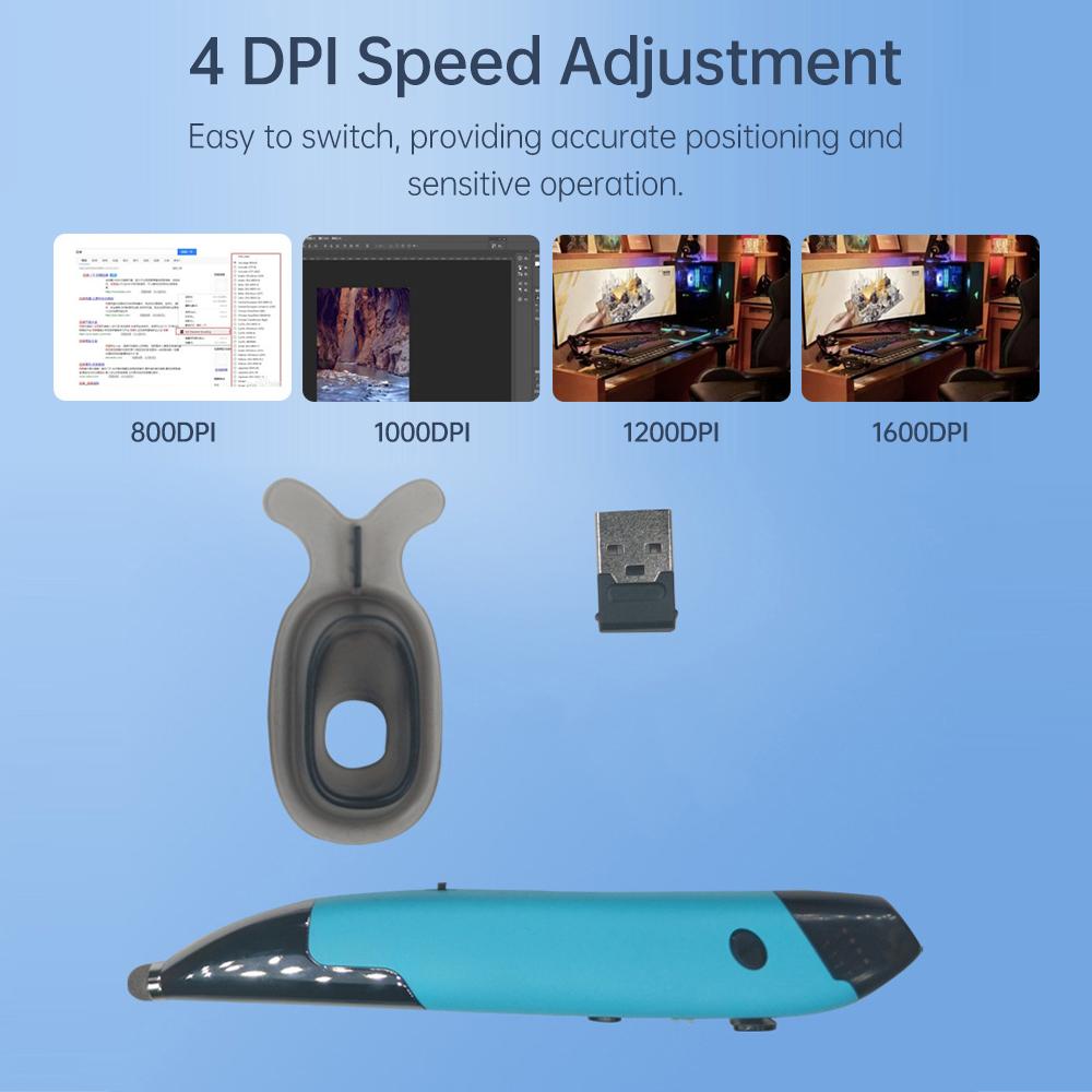 2.4G Wireless Pen 4 Keys Vertical Pen-Shaped Stylus BT Connect Support Voice Translation Adjust DPI Speed Digital Pen for PC Laptop Notebook Computer
