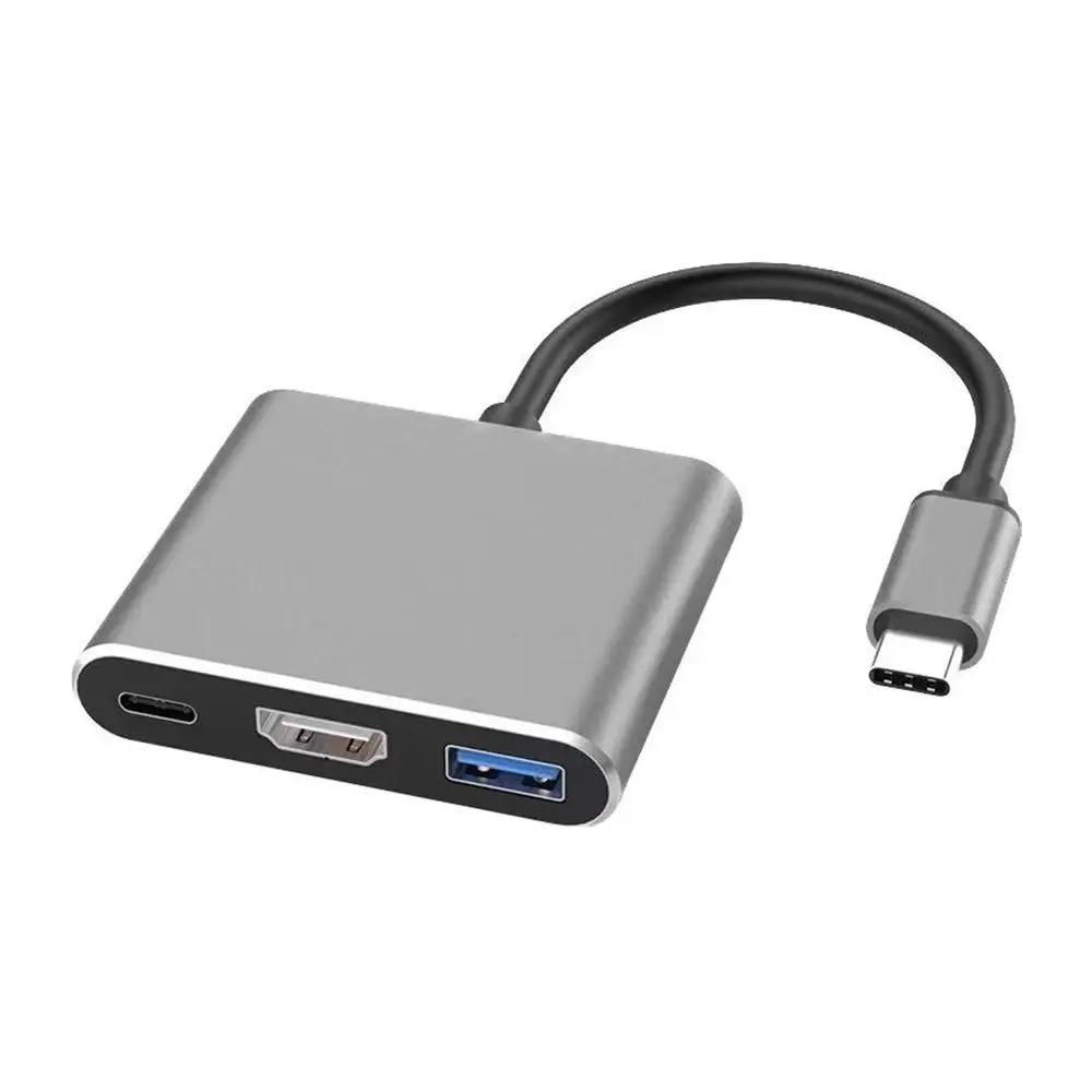 3 в 1 Type C - HDMI-совместимый USB 3.0 зарядный адаптер USB-C 3.1 Hub для Mac Air Pro Huawei Mate10 Samsung S8 Plus