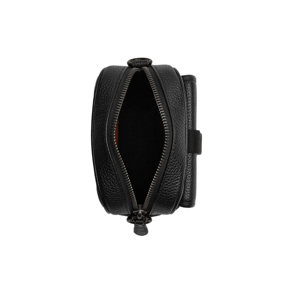 New COACH Pebbled Leather Camera Bag, Crossbody Bag, Shoulder Bag Mini Men's Black CJ736-BLK