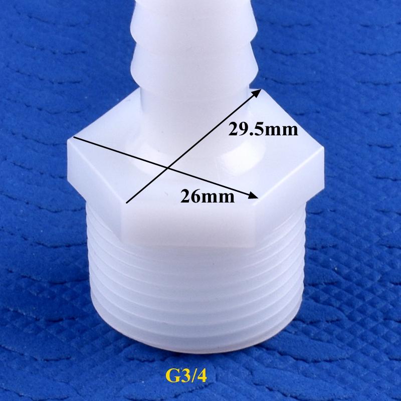 10pcs/lot PE Pagoda Direct Connector G1/2" 3/4" Male Thread To 4~25mm Barb Joints Aquarium Adapter Air Pump Tube Connector Micro Irrigation Hose Joint