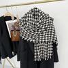 Высококачественный шикарный шарф в гусиную лапку женский осенне-зимний теплый толстый длинный шарф-муфта женский универсальный шаль в британском стиле