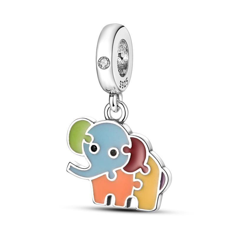 Новый оригинальный S925 стерлингового серебра шарм подвеска мотоцикл радуга сглаза гантели браслеты женщины DIY ювелирные изделия подарок