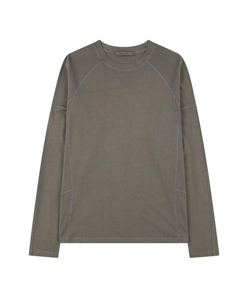 NODE LABS Разработка:7 Фирменная футболка с длинным рукавом, окрашенная методом garment-dye, Коричневая