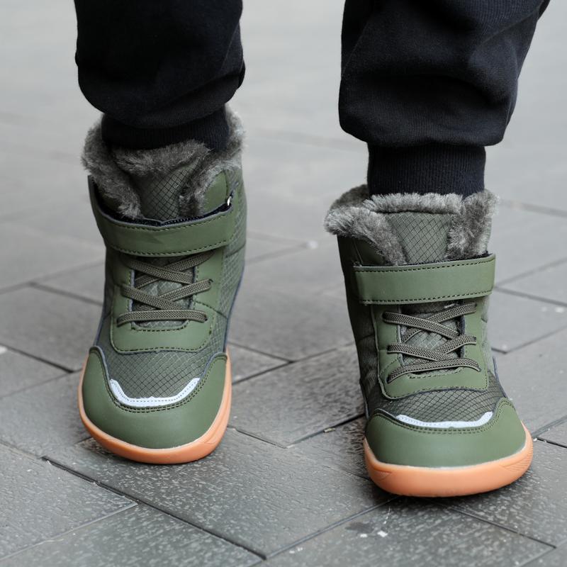 2025 Зимняя детская обувь Плюшевая Водонепроницаемая ткань Нескользящая Обувь для мальчиков и девочек Резиновая подошва Зимние ботинки Модные Теплые Уличные ботинки