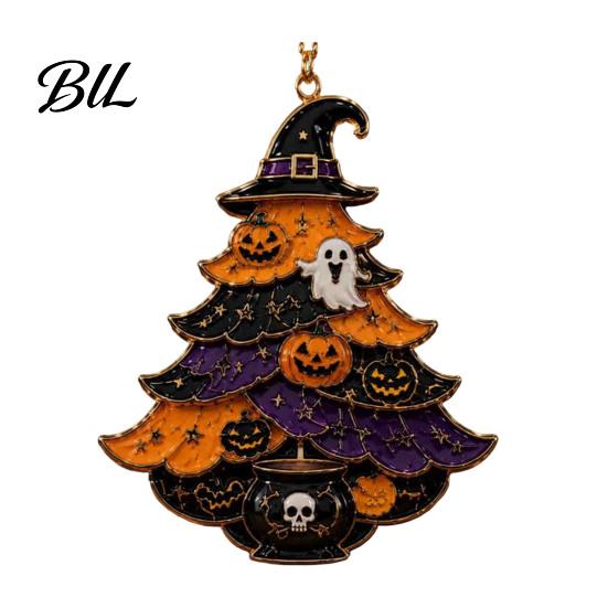 Skeleton Wall Decor for Home Halloween Tree Acrylic Hanging Ornament, Pumpkin Ghost Skull Seasonal Durable Event Decorations Decor, Spooky Pendant