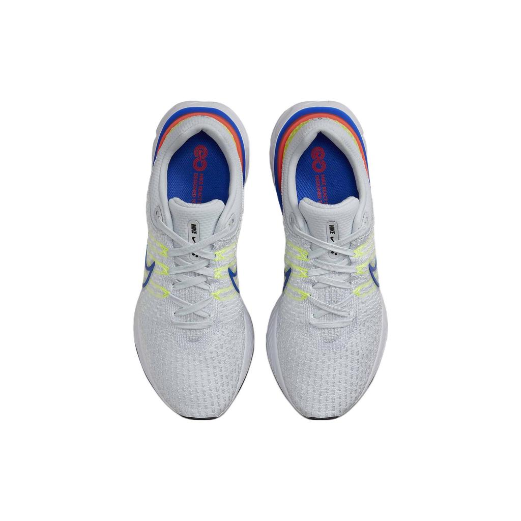 Nike React Infinity Run Flyknit 3 Platinum Racer Blue Men Sneakers Grey Pure-Platinum Bright-Crimson DX3353-001