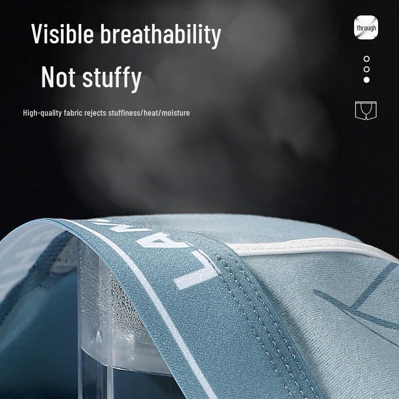 LANGSHA Мужские хлопковые антибактериальные трусы-боксеры, 4 шт.