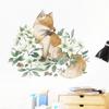 Wall Decoration Sticker 3d Fox Flower Bedroom Self Adhesive Home Decor Living Room Cartoon Animal Wall Art Decals Accessories