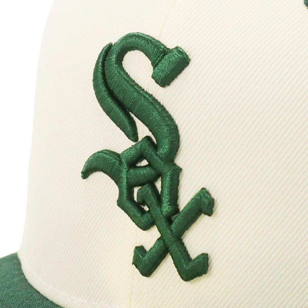 Кепка New Era 59FIFTY MLB Chicago White Sox CWS Зеленая Белая с боковым логотипом ONSPOTZ и плоским козырьком Летняя Защита от солнца УФ (14562004, NER35C2823) Хром/Д