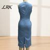 Полиэстер Летнее Платье Женское Bodycon Midi Платье, Для Деловых Женщин Учителя Без Рукавов Карандаш Чехол Простой Стиль Лодочка Нарядное Офисное с Карманами