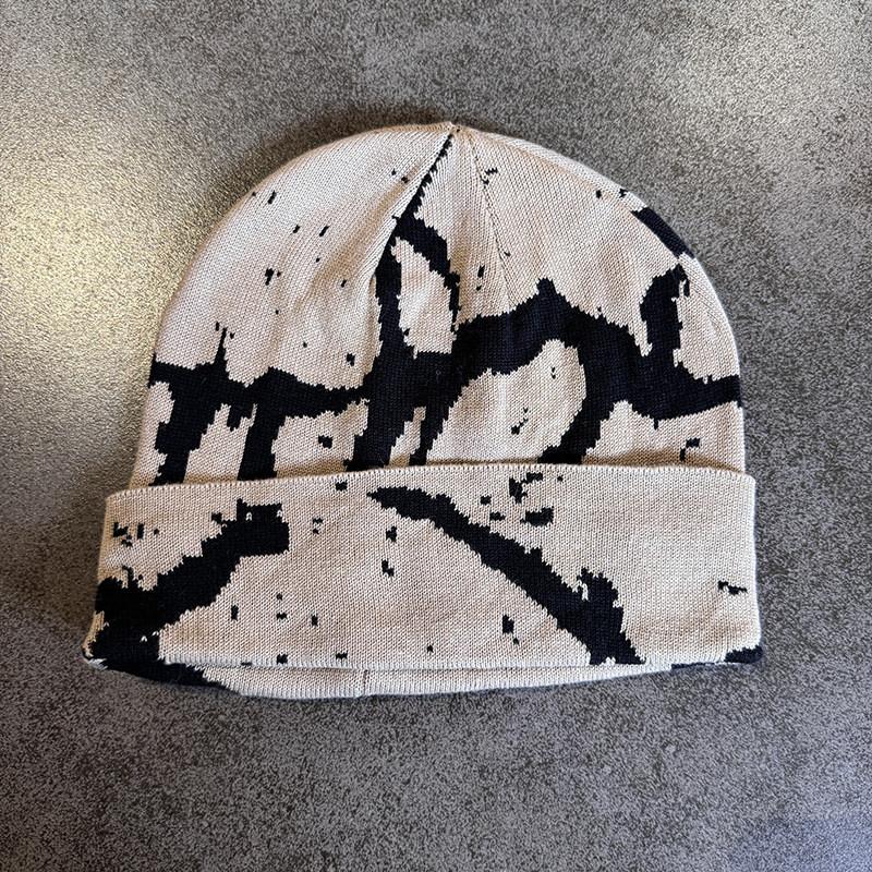 Жаккардовая вязаная полосатая шапка-бини для теплой зимней моды, уличная шапка в подарок