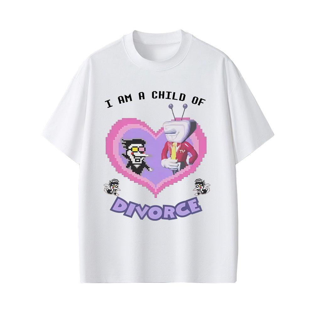 Game Deltarune Spamton and Tenna I Am Child of Divorce Funny Meme Tshirts Men Women Casual Cotton Vintage Shortsleeved Top