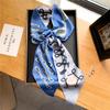 Luxury Long Silk Scarf Female Animal Horse Print Thin Narrow Scarf Bag Hair Band Ribbon Scarfs Women Neckerchief