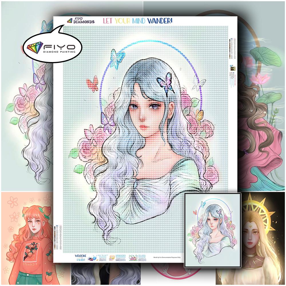 Diamond Painting Full Drill Square Anime Girl Diamond Embroidery Cross Stitch Portrait Mosaic Kitchen Needlework Home Decor