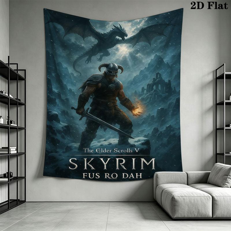 Tamriel Wall Hanging Printed Fabric Blanket Decorative Tapestries for Bedroom Living Room Home Decor